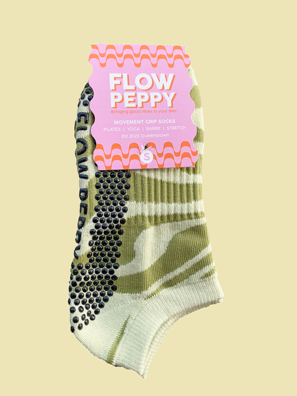 Shop Flow Peppy Pilates grip socks — premium non-slip Pilates socks from an Australian owned brand. Trusted by Pilates studios across Australia & New Zealand.