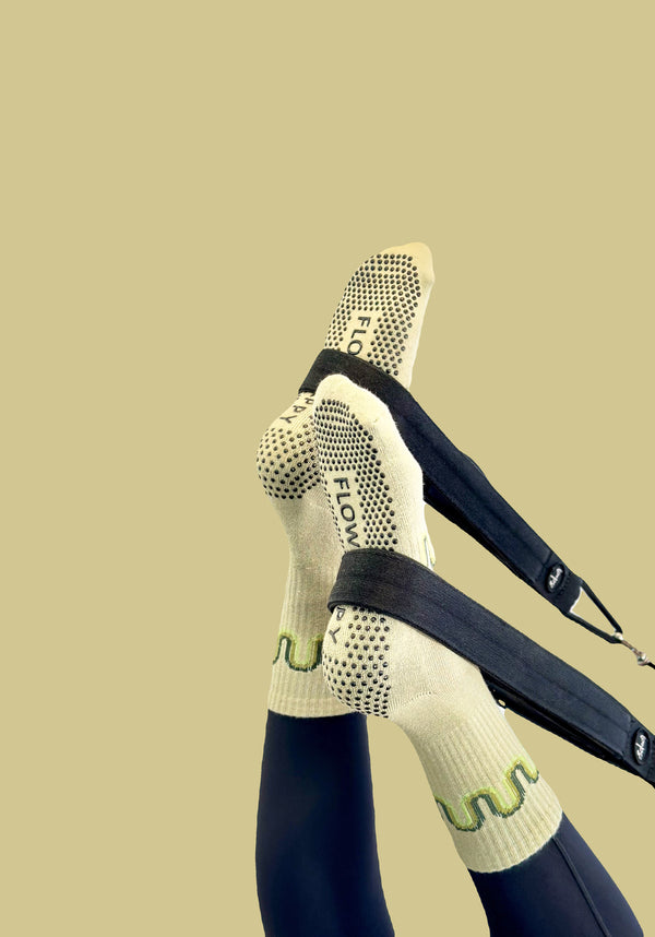 Shop Flow Peppy Pilates grip socks — premium non-slip Pilates socks from an Australian owned brand. Trusted by Pilates studios across Australia & New Zealand.